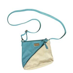 Nine West Two-Tone Crossbody Bag Blue White Faux Leather